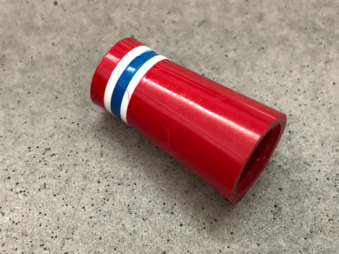 Flat-Top 12 Ferrules Red with White-Blue-White Stripes - torque golf