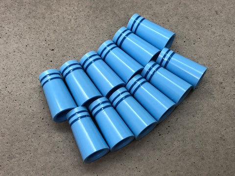 Flat-Top 12 Ferrules Powder Blue with Double Blue Stripes
