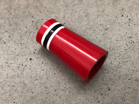 Flat-Top 12 Ferrules Red with White-Black-White Stripes - torque golf