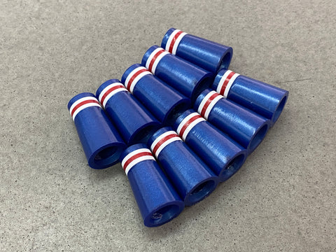 Miura Golf Baby Blade Ferrules Set of 10 Pearl Blue with White & Red Stripes - torque golf