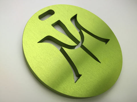 Miura Golf Bag Tag Cut Thru Logo Aluminum in Green