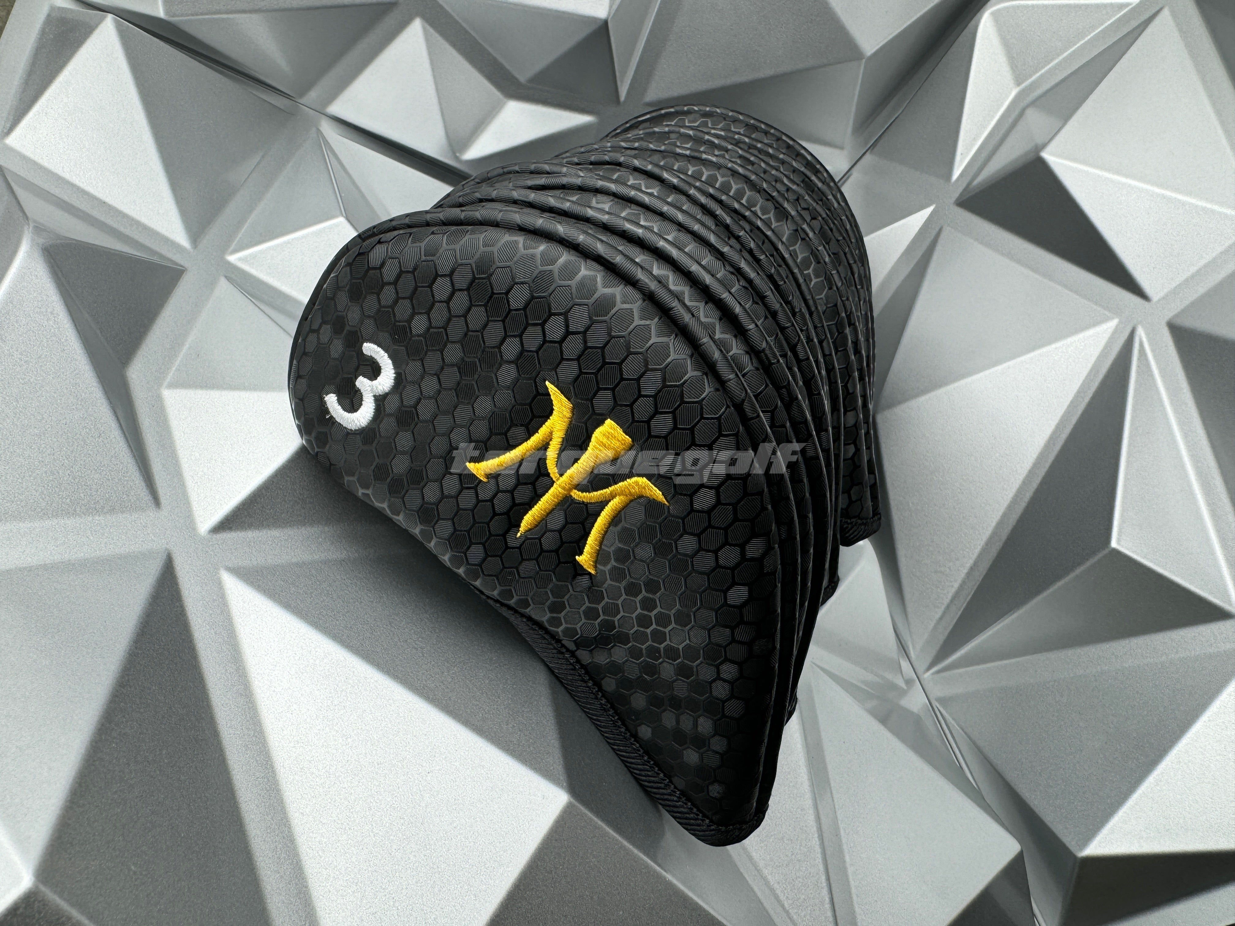 Miura Golf Headcover Iron Honeycomb Magnetic Black