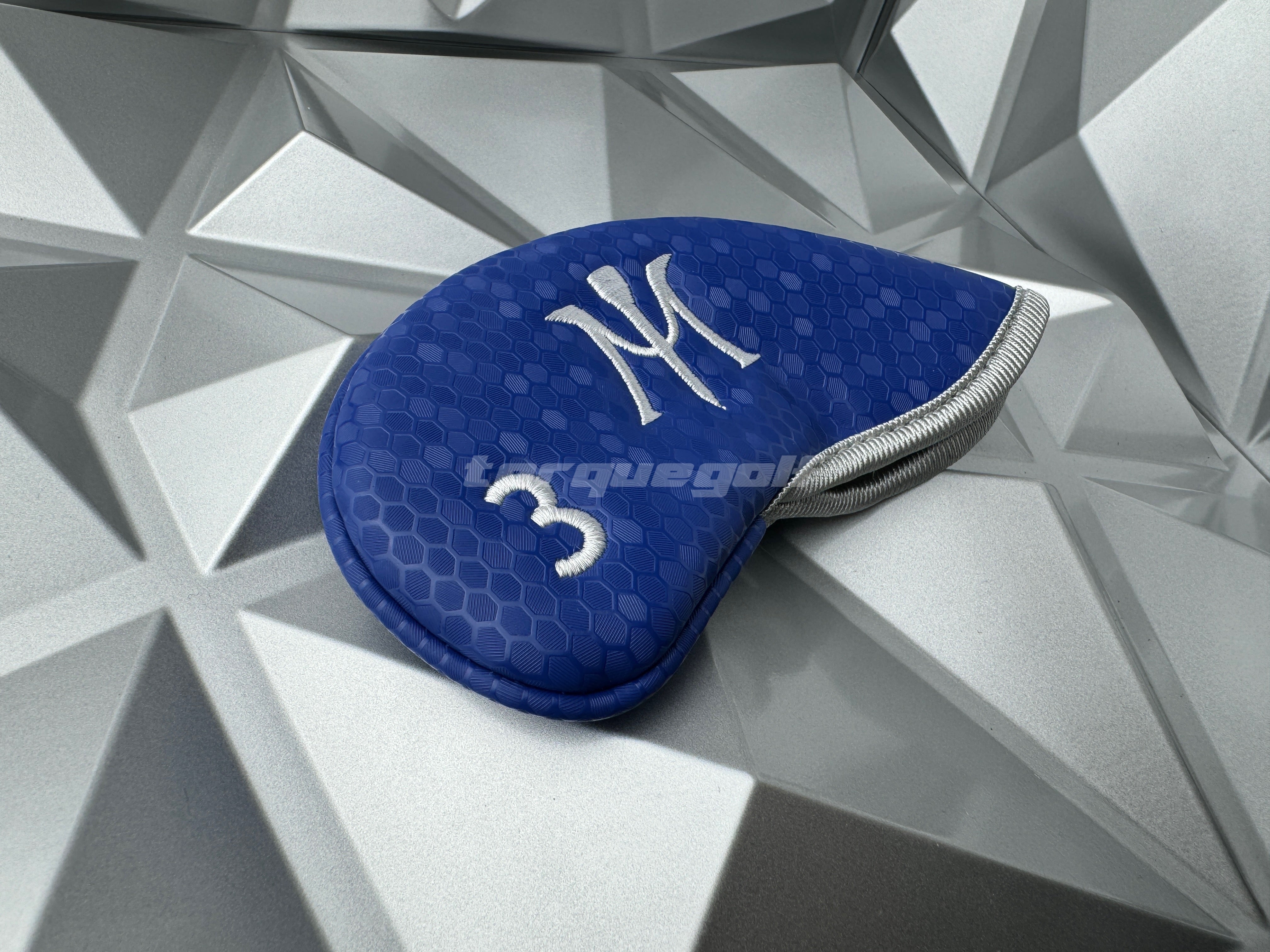 Miura Golf Headcover Iron Honeycomb Limited Edition Magnetic Electric Blue