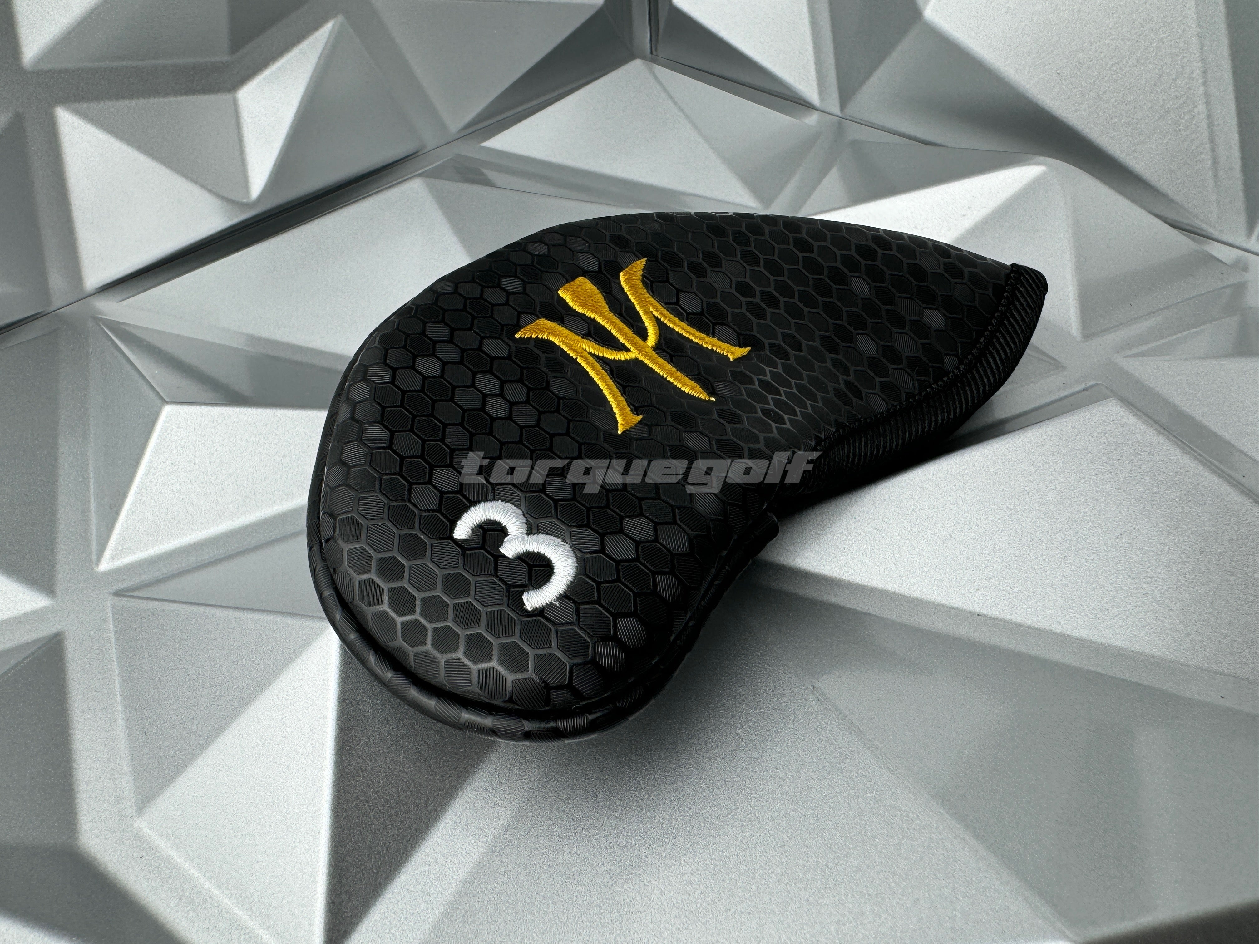 Miura Golf Headcover Iron Honeycomb Magnetic Black