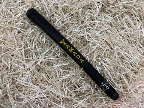 Yamada Putter Grip Leather Standard Size in Black with Yellow Letters