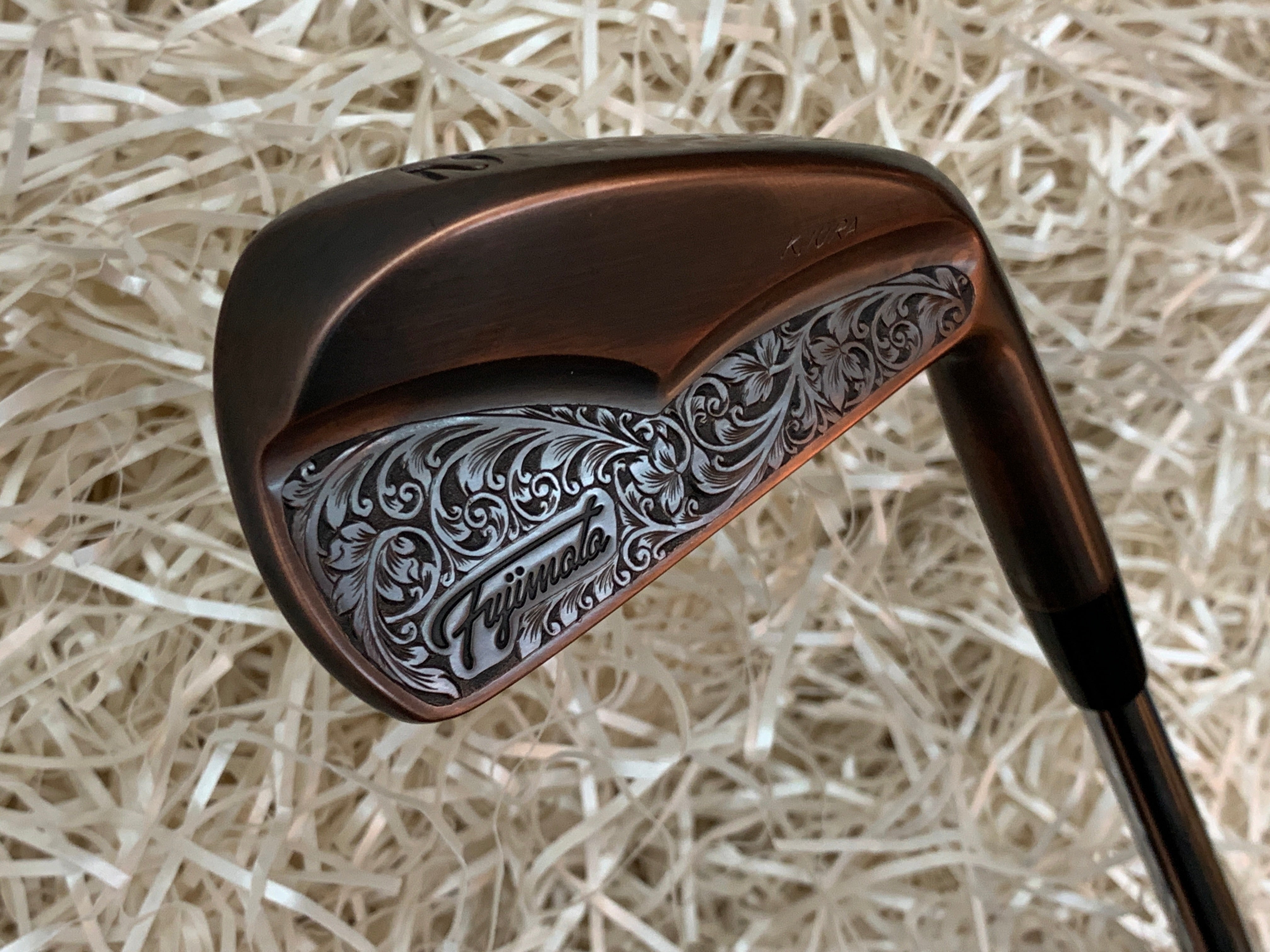 Fujimoto Golf Iron Handcrafted Signature Iura Wing Back in Black Copper