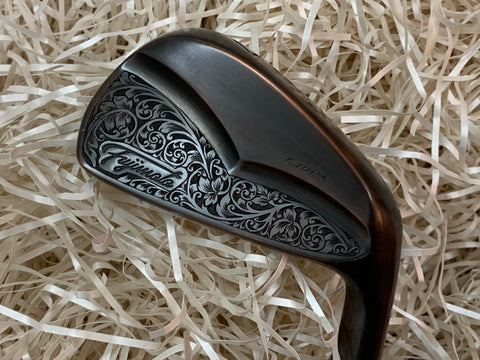 Fujimoto Golf Iron Handcrafted Signature Iura Wing Back in Black Copper