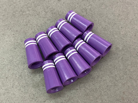 Miura Golf Baby Blade Ferrules Set of 10 Purple  with White Stripes - torque golf