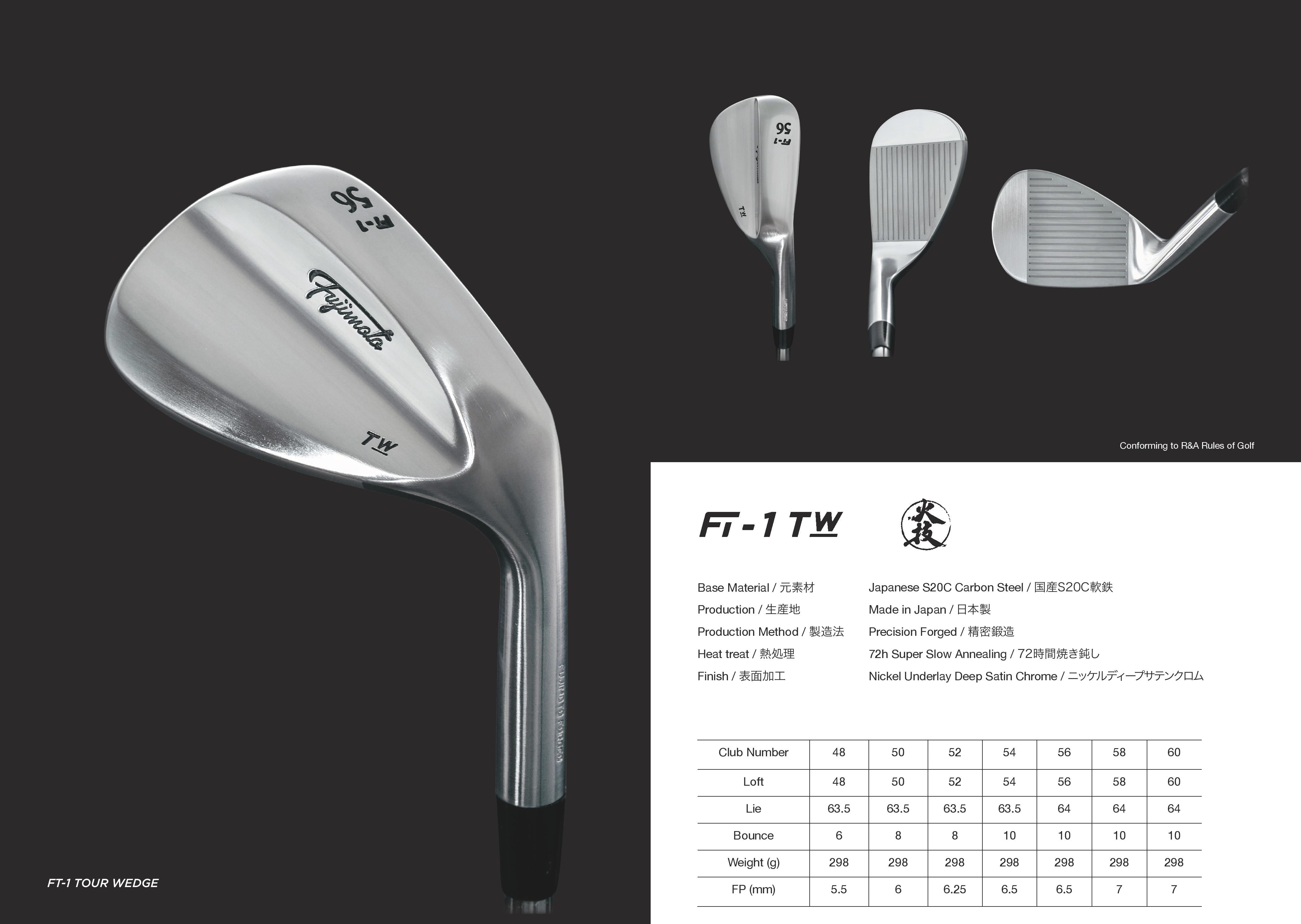 Fujimoto Golf Wedge  FT-1 Satin