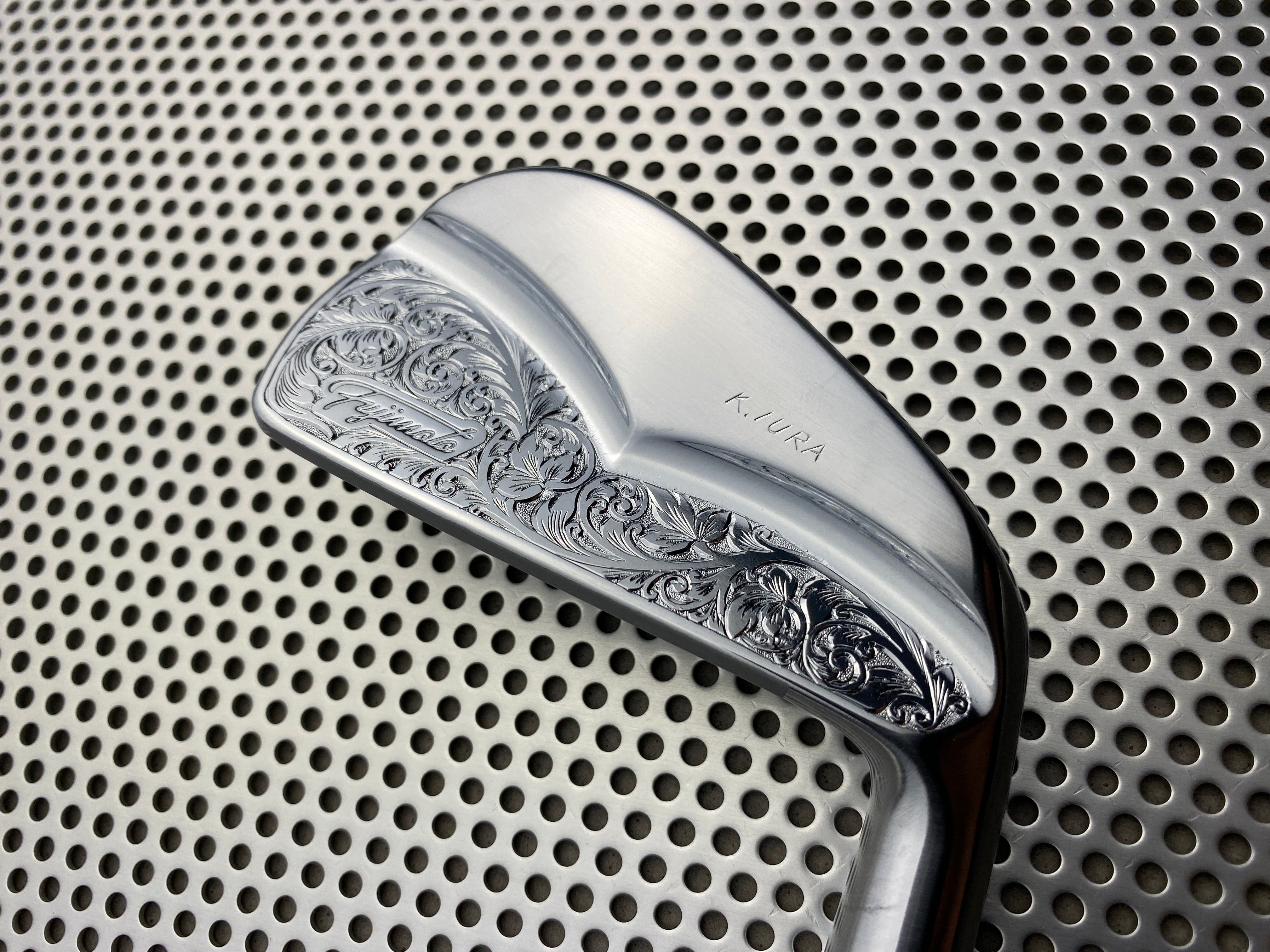 Fujimoto Golf Iron Handcrafted Signature Iura Wing Back in Satin Chrome