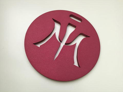Miura Golf Bag Tag Cut Thru Logo Aluminum in Red - torque golf