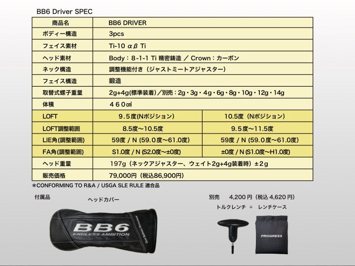 Progress Golf BB6 Driver Head